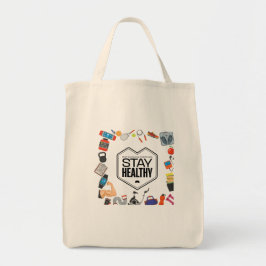 Bolso De Tela diseño motivacional para mantener la salud