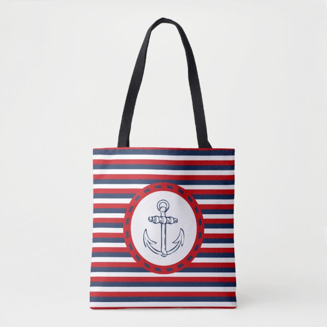 Bolso De Tela Diseño náutico (Anverso)