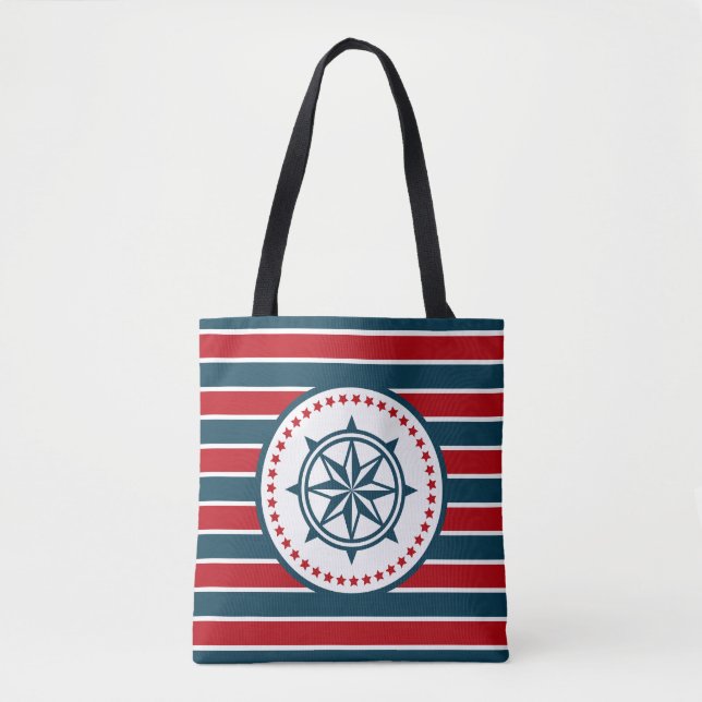 Bolso De Tela Diseño náutico (Anverso)