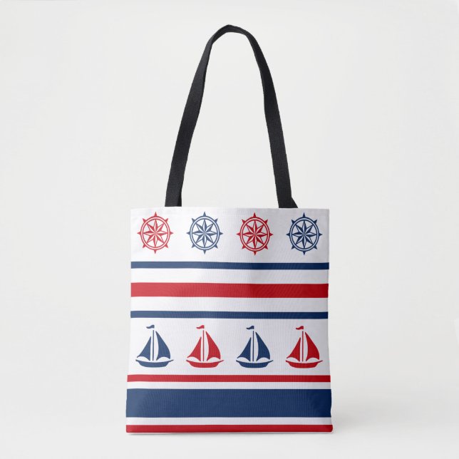 Bolso De Tela Diseño náutico (Anverso)