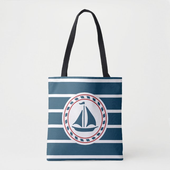 Bolso De Tela Diseño náutico (Anverso)