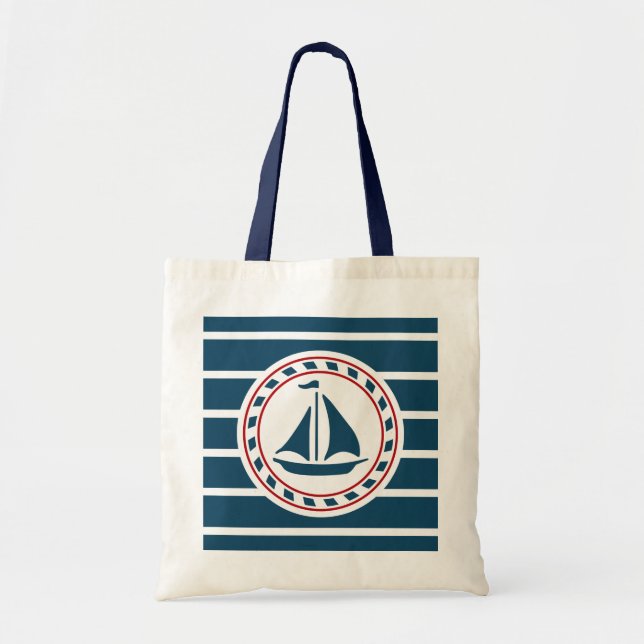 Bolso De Tela Diseño náutico (Frente)