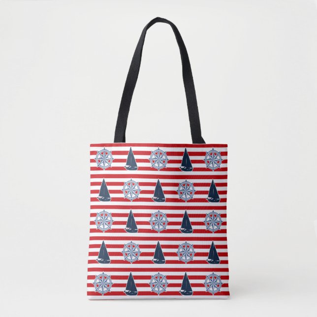 Bolso De Tela Diseño náutico (Anverso)