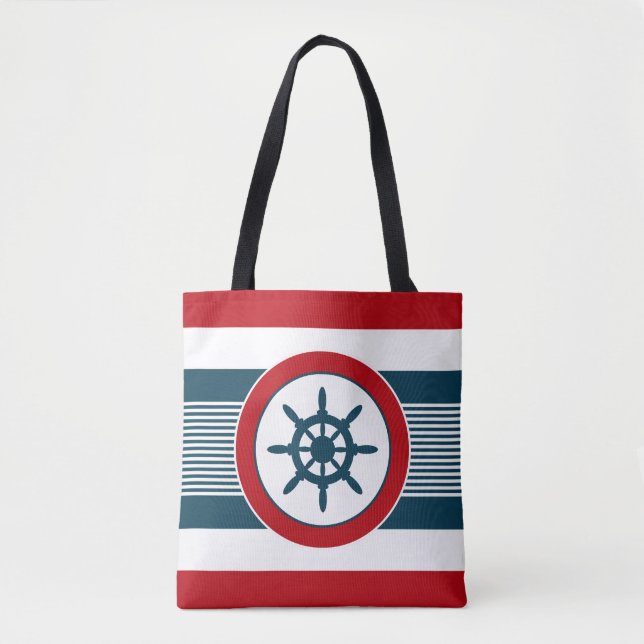 Bolso De Tela Diseño náutico (Anverso)
