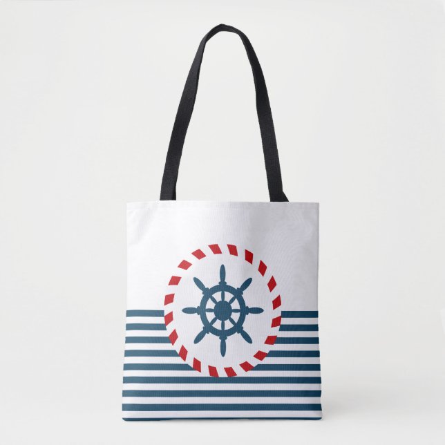 Bolso De Tela Diseño náutico (Anverso)