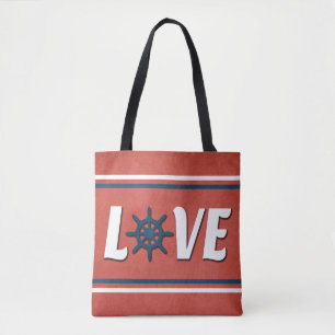 Bolso De Tela Diseño náutico de amor