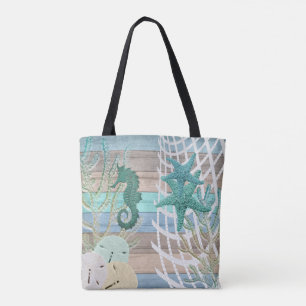Bolso De Tela Diseño náutico de la playa del Seahorse