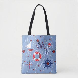 Bolso De Tela Diseño náutico del remiendo