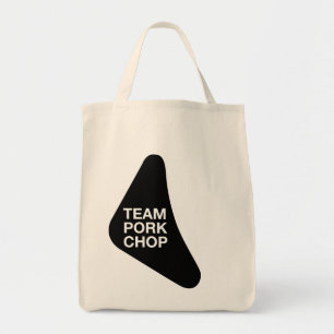 Bolso De Tela Diseño negro de la chuleta de cerdo