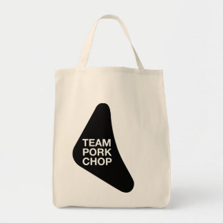 Bolso De Tela Diseño negro de la chuleta de cerdo