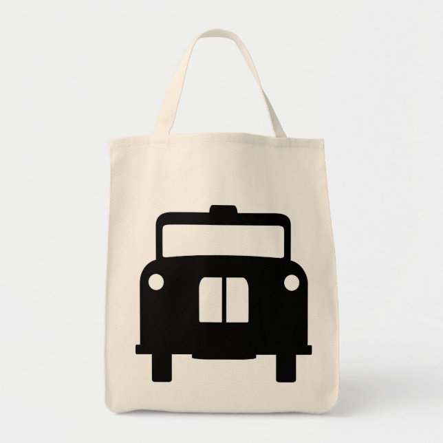 Bolso De Tela Diseño negro del taxi/del taxi de Londres (Frente)