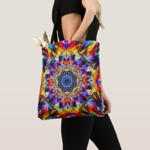 Bolso De Tela Diseño Neon Kaleidoscope