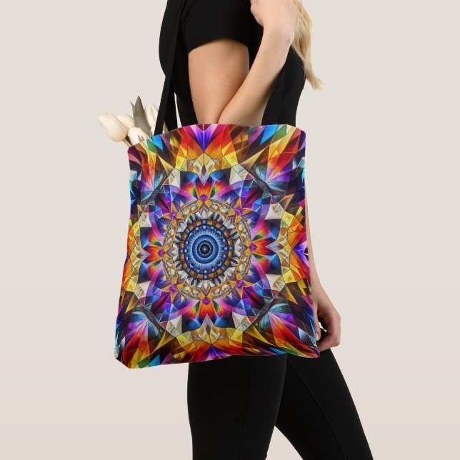 Bolso De Tela Diseño Neon Kaleidoscope (Detalle)