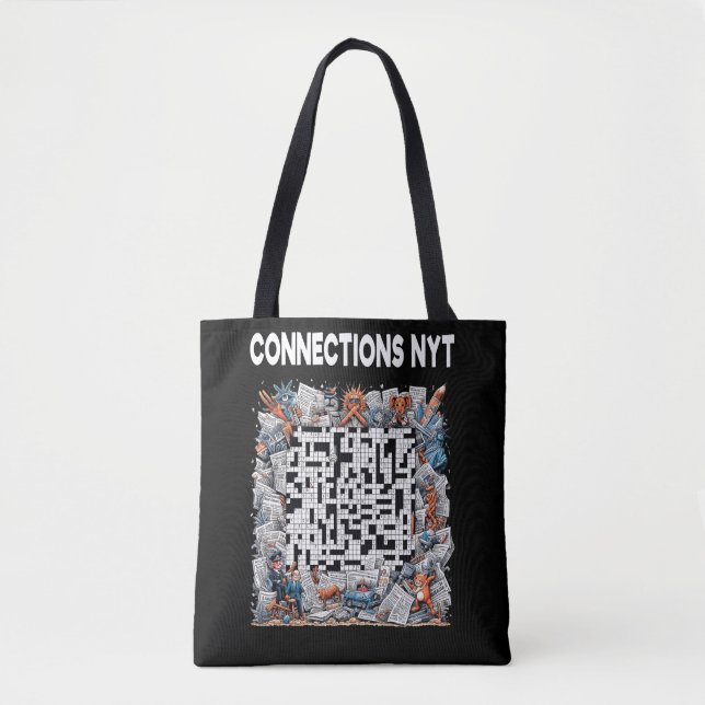 Bolso De Tela Diseño NYT de conexiones elegantes negro (Anverso)