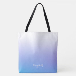 Bolso De Tela diseño ombre violeta y azul