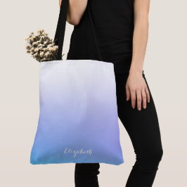 Bolso De Tela diseño ombre violeta y azul