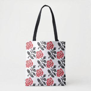 Bolso De Tela Diseño original de flores de costillas cruzadas   