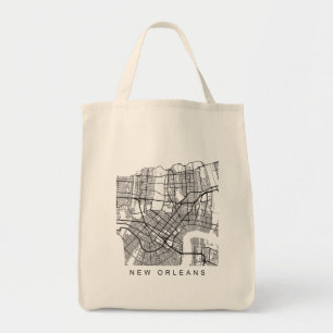 Bolso De Tela Diseño oscuro minimalista del mapa de calle de la