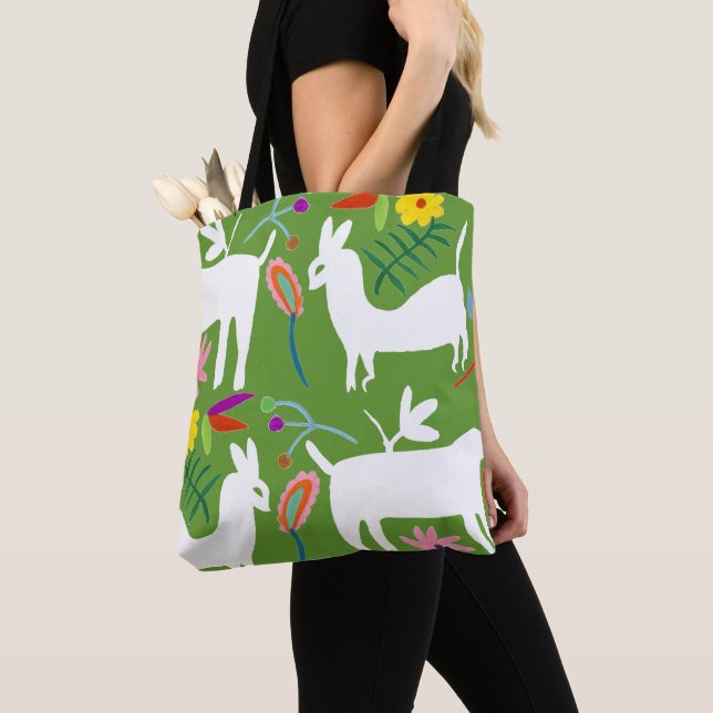 Bolso De Tela Diseño otomí moderno | Diseño de un burro llamado (Detalle)