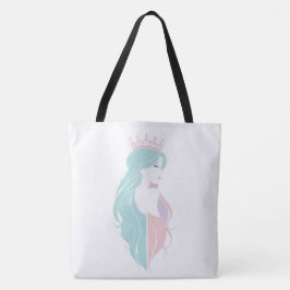 Bolso De Tela Diseño pastel "Reina elegante con corona"