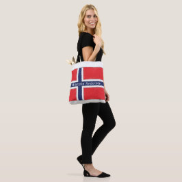 Bolso De Tela Diseño personalizado de bandera de Noruega con nom