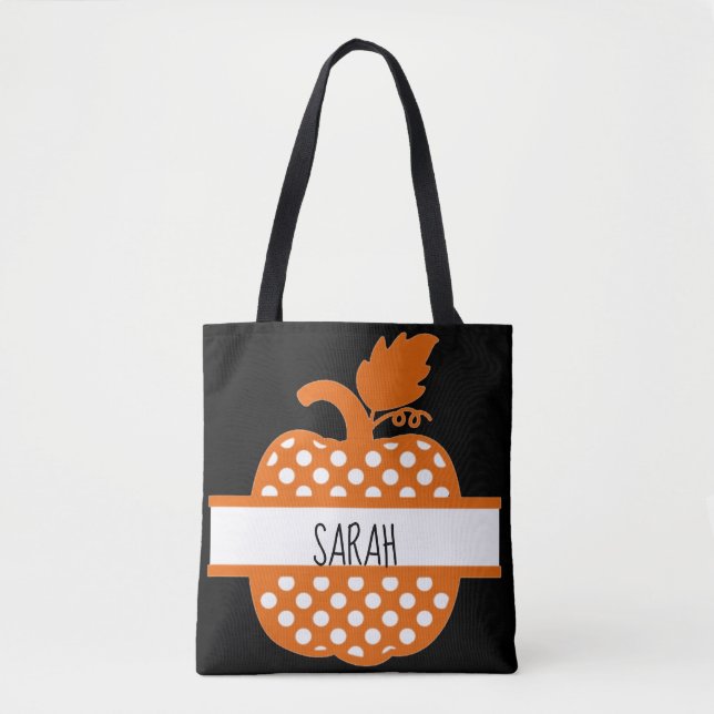 Bolso De Tela Diseño personalizado de cosecha de calabaza (Anverso)