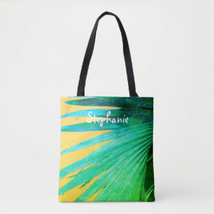 Bolso De Tela diseño personalizado de hoja de palma de tote pers