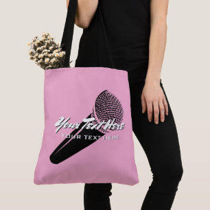 Bolso De Tela Diseño personalizado de micrófono vocal rosa