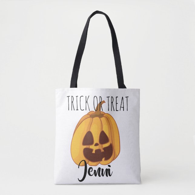 Bolso De Tela Diseño personalizado de Trick-o-Lantern (Anverso)