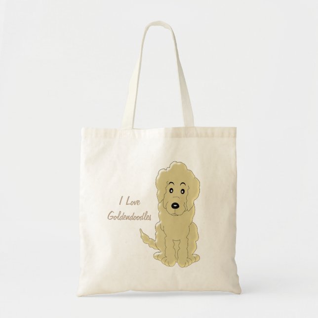 Bolso De Tela Diseño personalizado del perro de Goldendoodle (Frente)