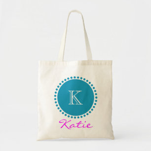 Bolso De Tela Diseño personalizado monograma azul
