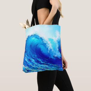 Bolso De Tela Diseño potente de la ola oceánica