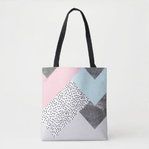 Bolso De Tela Diseño punteado mármol en colores pastel de