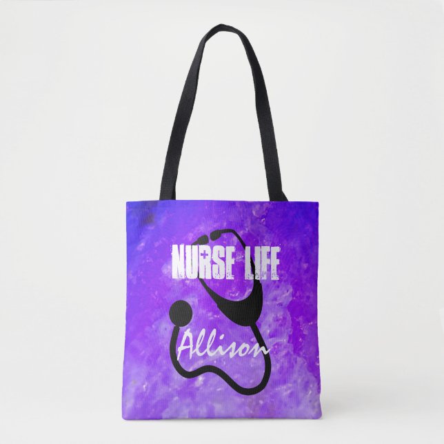 Bolso De Tela Diseño púrpura registrado de Nirse Stethoscope Gua (Anverso)