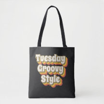 Diseño retro de 70er estilo groovy martes