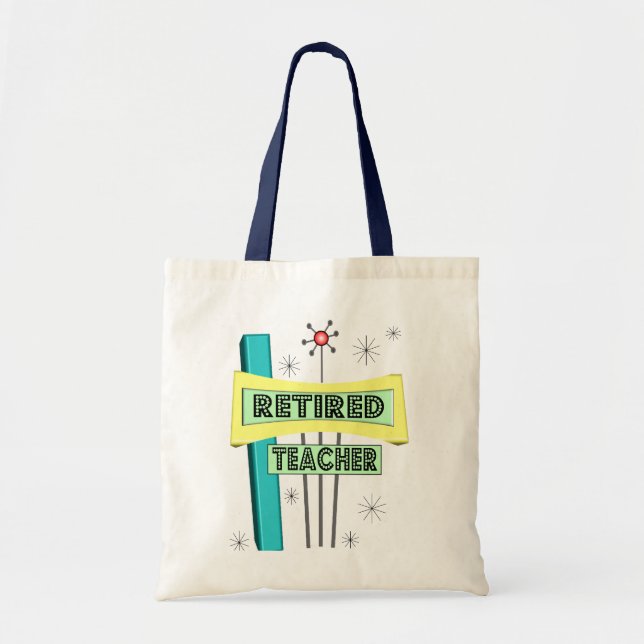 Bolso De Tela Diseño RETRO de profesores jubilados (Frente)