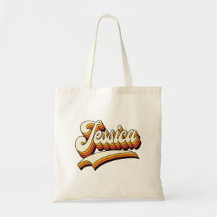 Bolso De Tela Diseño Retro Nombre Jessica Años 70