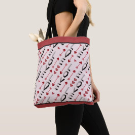 Bolso De Tela Diseño Romántico de Flecha, Corazón y Amor