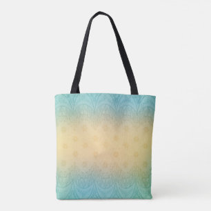 Bolso De Tela Diseño romántico turquesa y amarillo pastel