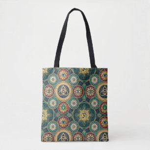 Bolso De Tela Diseño Sagrado Místico - Patrón de Mandala Espirit