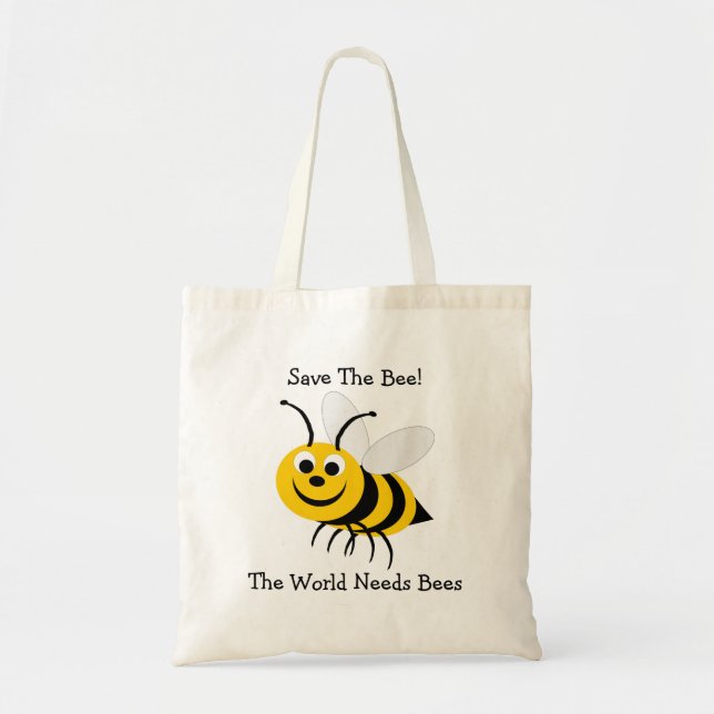 Bolso De Tela Diseño Salva La Abeja (Frente)