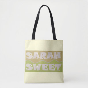 Bolso De Tela Diseño Sarah Sweet colores de arena verde claro