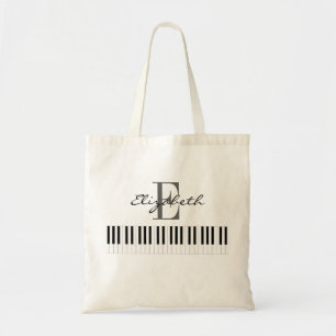 Bolso De Tela Diseño sencillo de monograma de piano