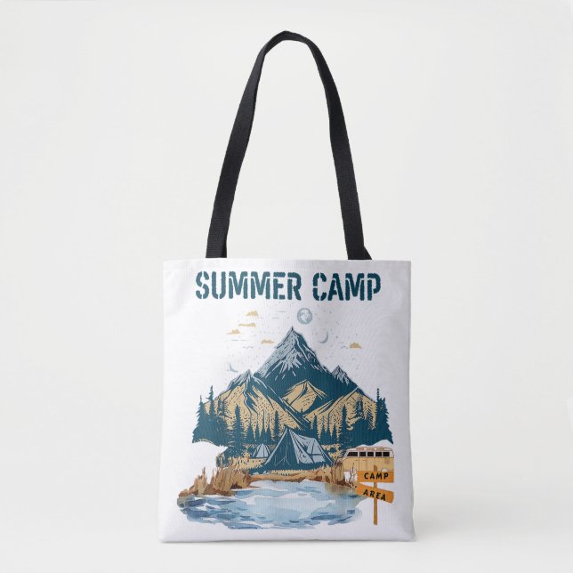 Bolso De Tela Diseño sencillo en el campamento de verano (Anverso)