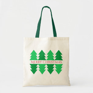 Bolso De Tela Diseño simple de árbol verde navideño
