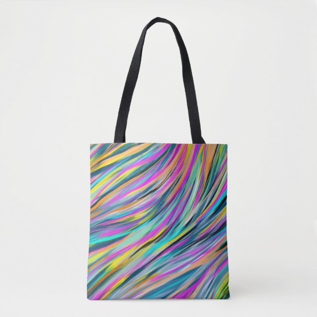 Bolso De Tela Diseño sintético de neón multicolor moderno (Anverso)