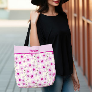 Bolso De Tela Diseño suave de flores de cerezo rosado Sakura