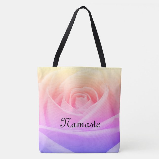 Bolso De Tela Diseño subió arco iris bonito de Namaste (Anverso)
