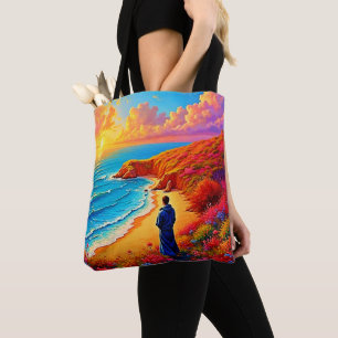 Bolso De Tela Diseño Sunset Beach Solitude Serenity