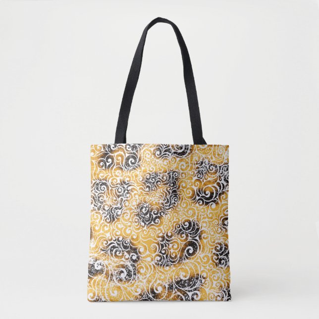 Bolso De Tela Diseño Swirly Leopard (Anverso)